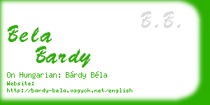 bela bardy business card